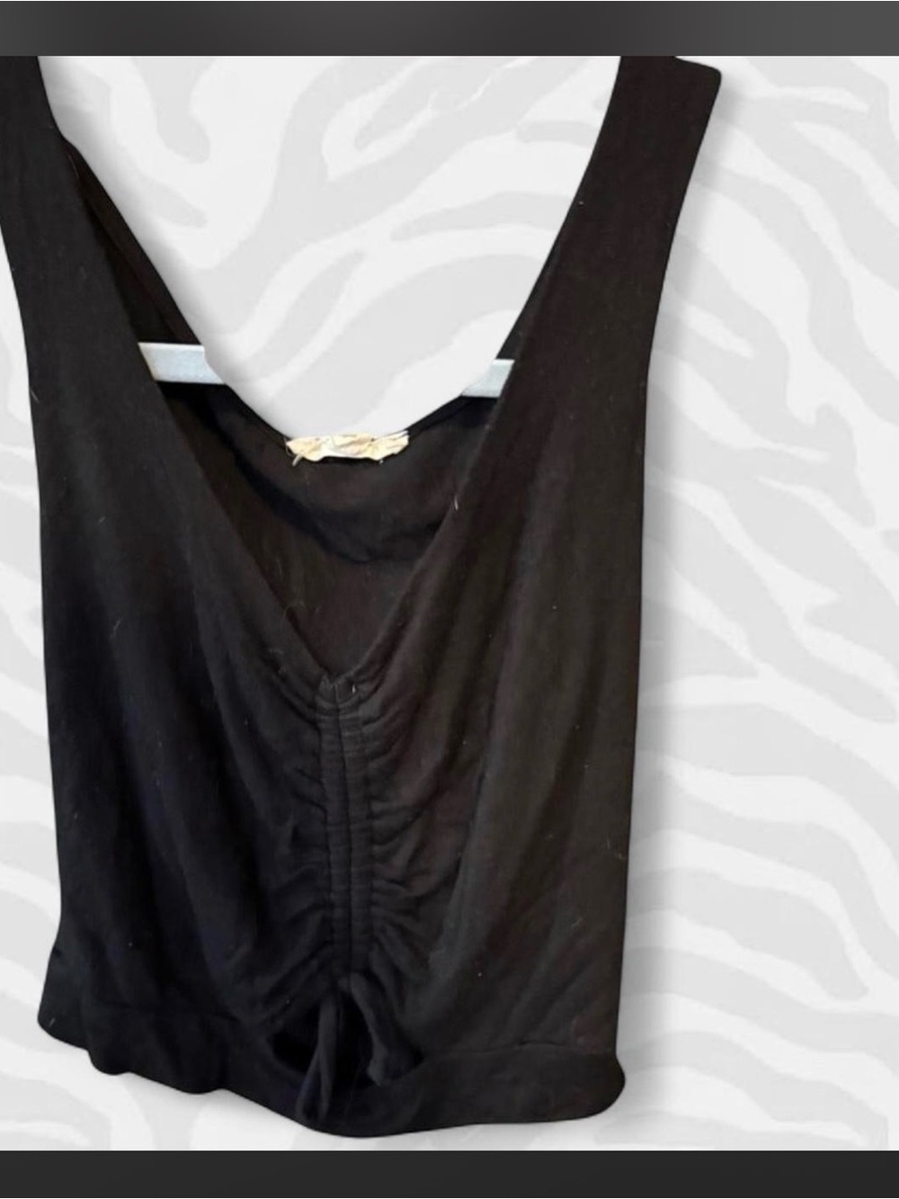 & Other Stories Black Ruched Front Tank Top